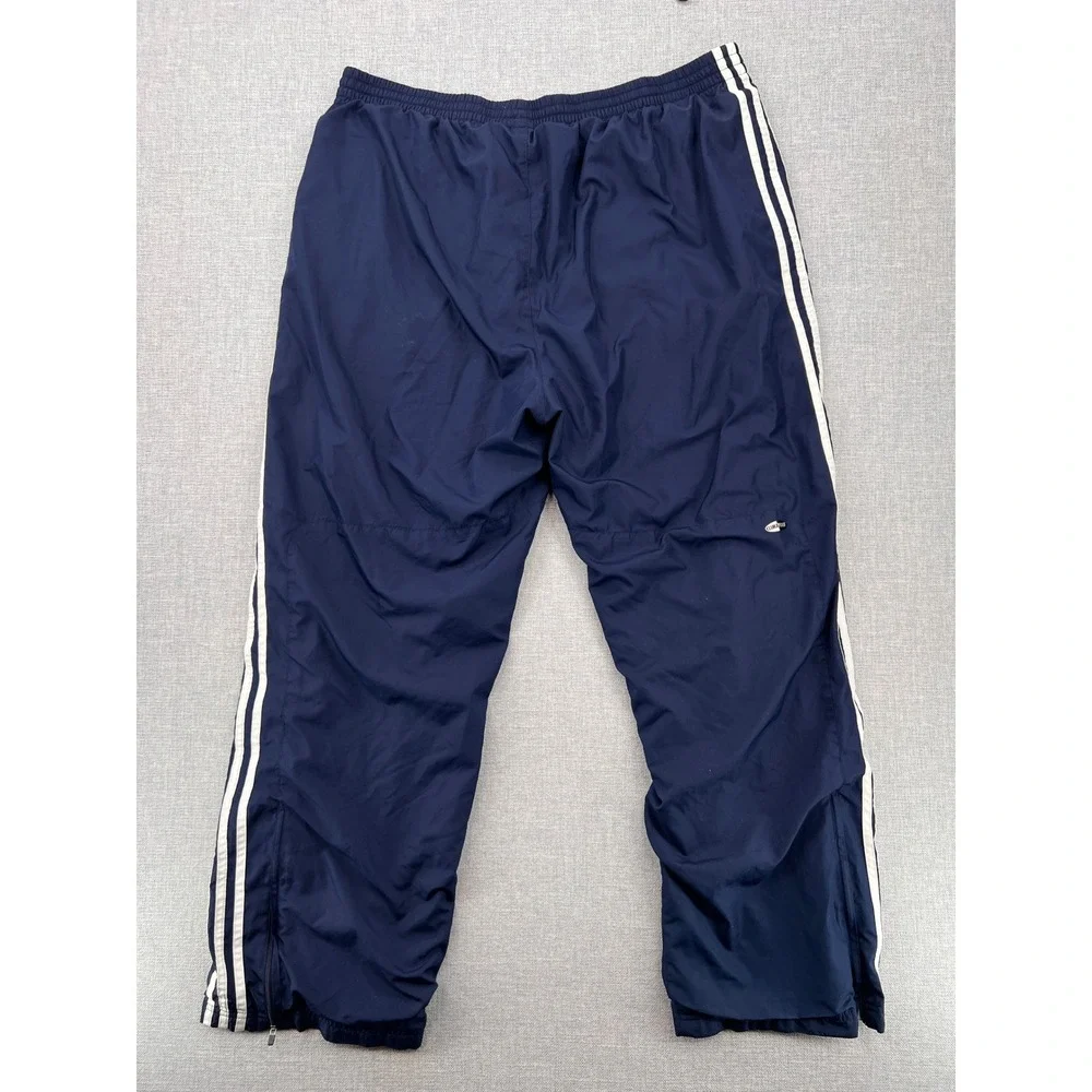 VTG Y2K Adidas ClimaProof Track Pants Men 2XL Navy 3 Stripe‎ Retro Trackies